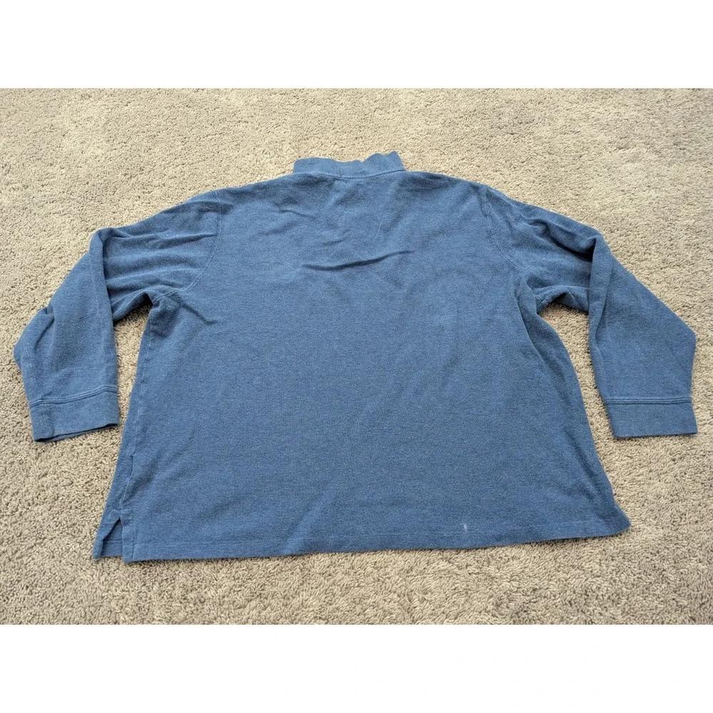 Polo Ralph Lauren‎ Sweatshirt Mens XXL Pullover Estate Rib Blue 1/4 Zip